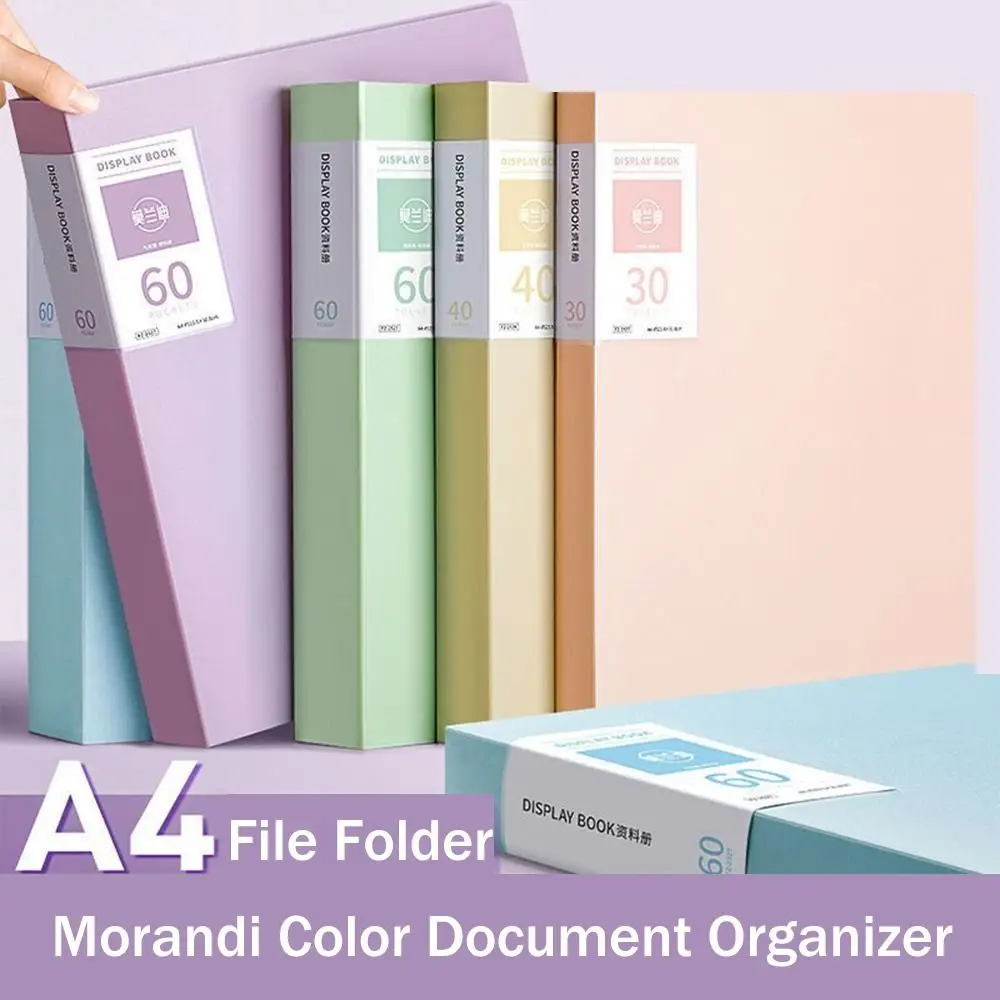 

Desktop Storage A4 File Organizer Multifunctional Morandi Color A4 File Paper Folder Dustproof Waterproof Document Holder