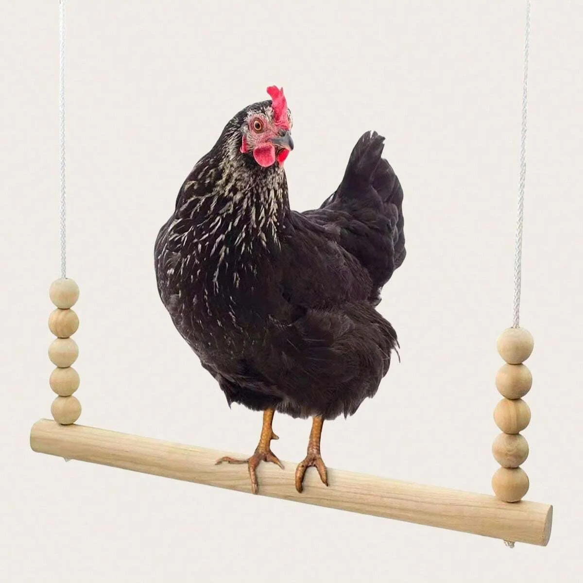 1pc-Parrot toy, pet chicken, rooster swing toy, wooden bead suspension bridge swing pet bird toy