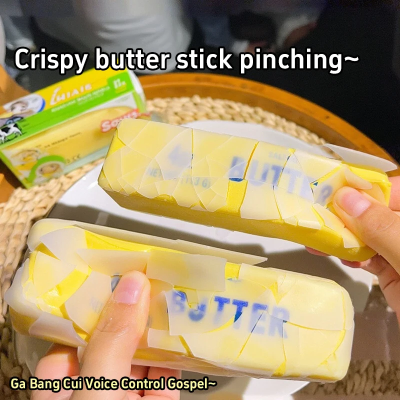 Image of Knuspriger Wachs-Butter-Squishy in Rosa, Langlebiger Druck-Entlastungs-Spielzeug mit Langsamer Rückfederung, Weiche Büro- und Heimdekoration, ASMR Sensorisches Squeeze-Fidget-Geschenk