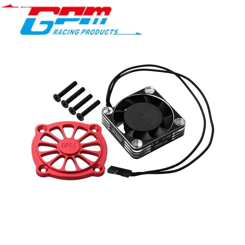 Dissipador de calor para motor de liga gpm mgo018fana 7075 com ventilador de resfriamento de moldura de metal e capa protetora para arrma 1/10 gorgon 4x2 mega 550/