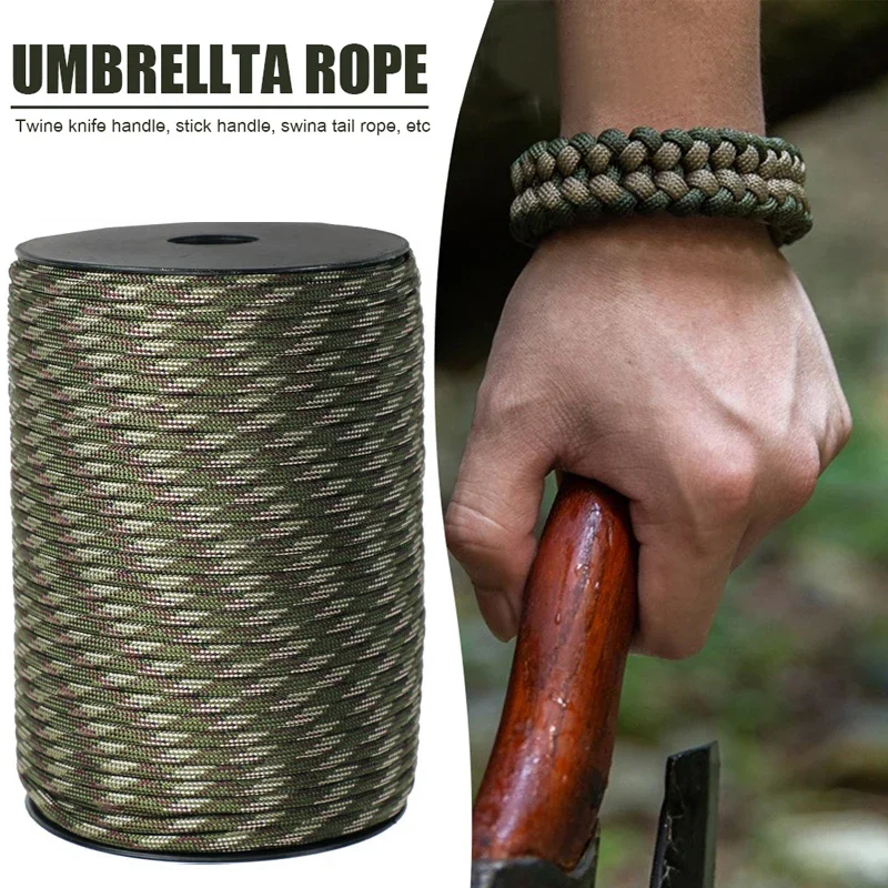 Cordón de paracaídas de 30M, 50M, 100M, 9 hebras, 4mm, cuerda para tienda de campaña al aire libre, escalada, senderismo, equipo de supervivencia,