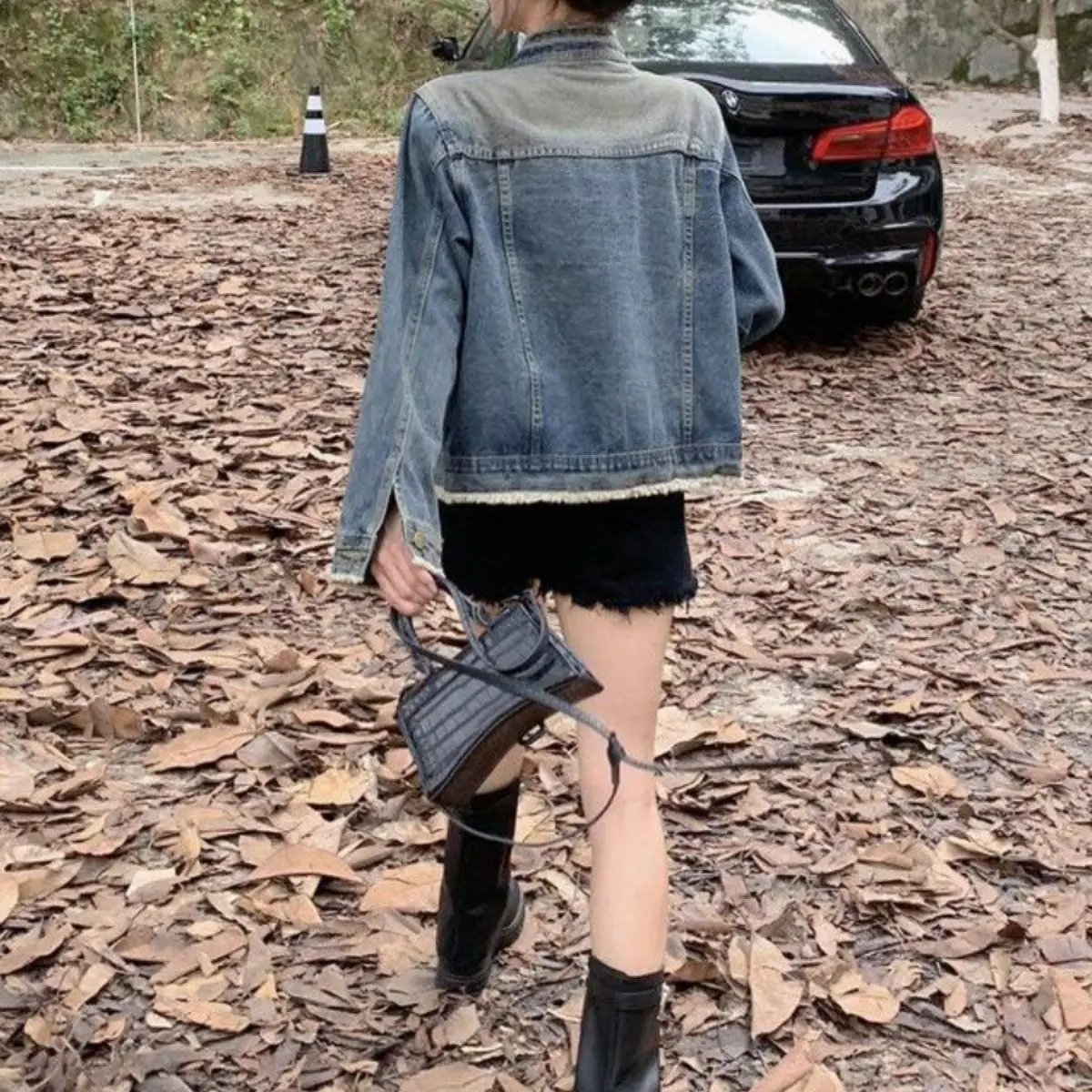 

Autumn Woman Jackets Eye-Catching Charcoal Chaquetas Personalized Jaqueta Minimalist Liner Fluffy Double-Breasted Party Modern