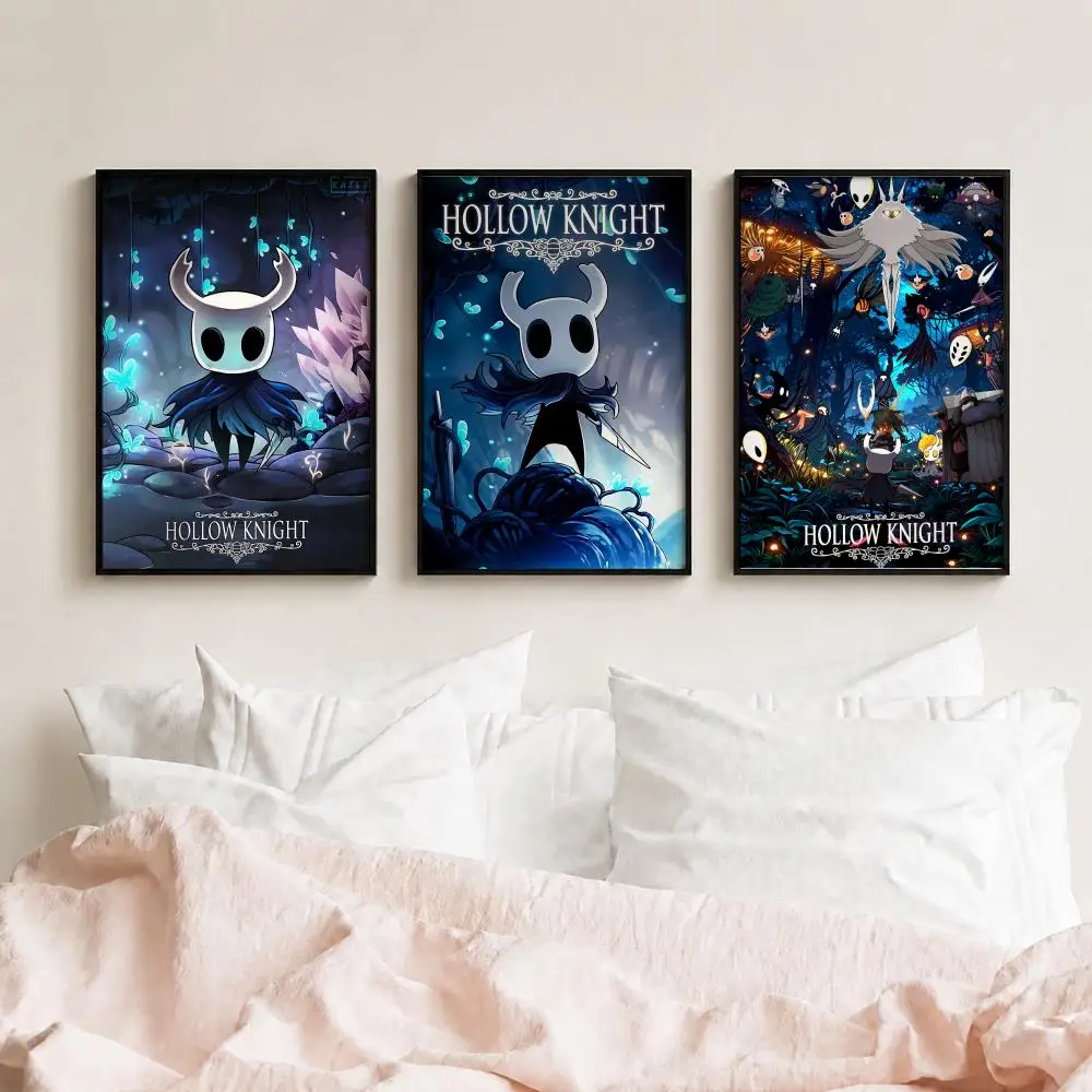 Hot Popular Video Game Hollow Knight Poster HD Peel and Stick Waterproof Poster for Bedroom Office Dorm Decor