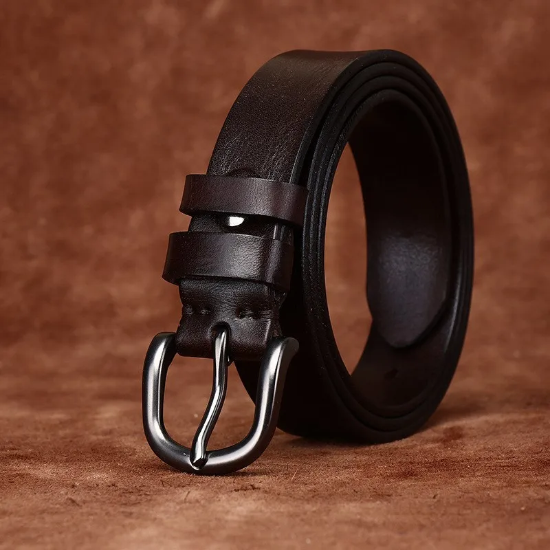 28CM wide simple fashionable and versatile leather belt for women pure ladies