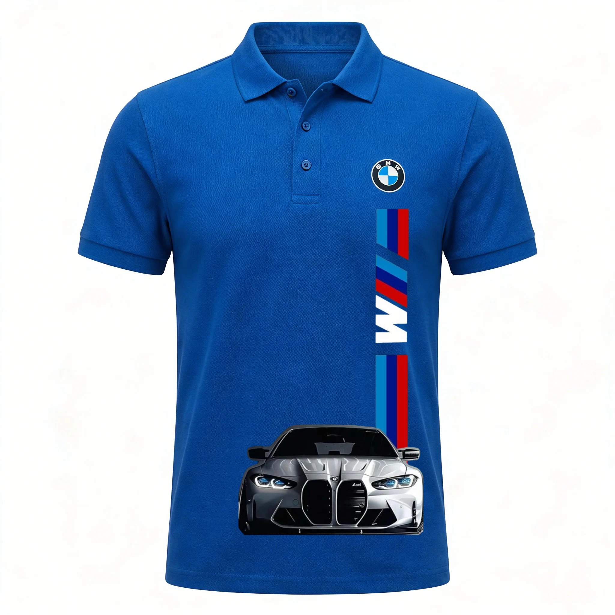 BMW Power Polo Shirt for Men Classic Logo Print 2026 Summer Breathable Short Sleeve Collared Tops for Casual Daily Golf Outfits - Image 3