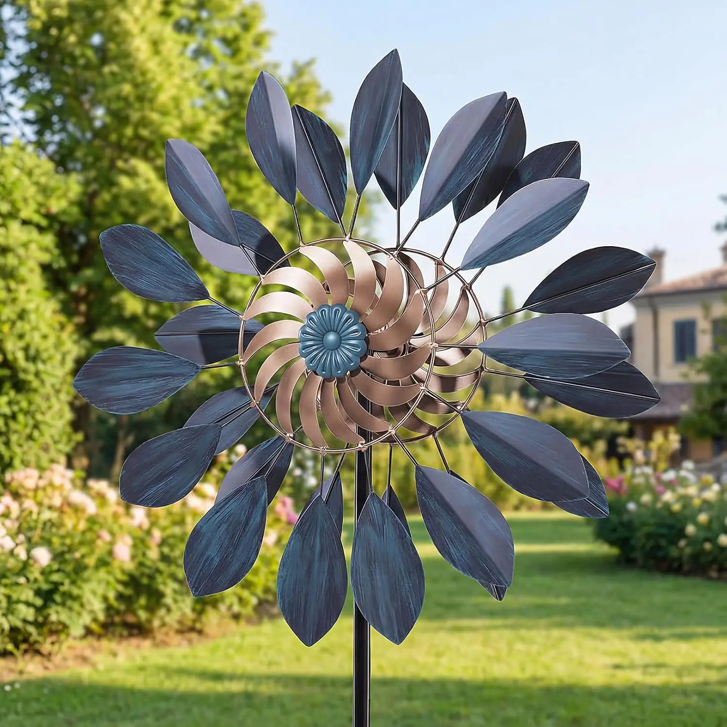 Wind Spinners Outdoor 84in Metal 360° Dual Direction Yard Garden Art Decor