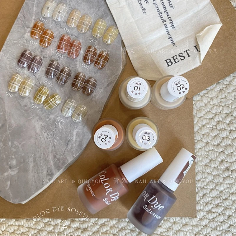 12Color Nail Color Blooming Liquid Effect Gel Nail Polish Salon Candy Color Nail Art Kit Salon Professional Gradient Dipping Gel