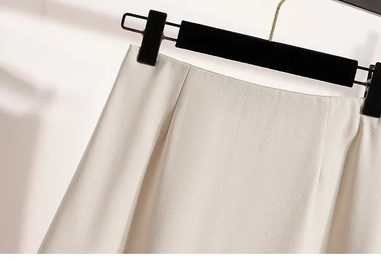 Koreanischer Stil, einfarbig, hohe Taille, elastischer Bund, Damen-A-Linien-Röcke, Alltagskleidung, Frühjahr/Herbst 2026, neu, elegant, vielseitig. – Detail 9