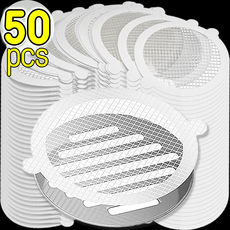 50/5pcs Disposable Floor Drain Stickers Anti-Clogging Filter Patches Hair Catcher Stopper Kitchen Bathroom Shower Clogging Tools