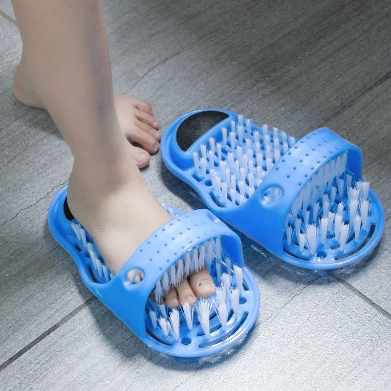 1/2/4PCS Slippers Unisex Spa Shower Foot Scrubber and Massager  Exfoliate and Massage with Ease Slippers Lazy Foot Washing Brush