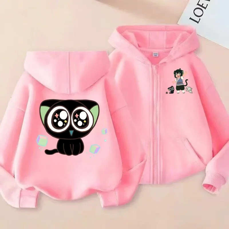 سجلات حرب لوه شياوهي: سترة بغطاء للرأس بسحاب للأطفال، بلوزة مطبوعة بشخصيات الأولاد والبنات للربيع والخريف #4