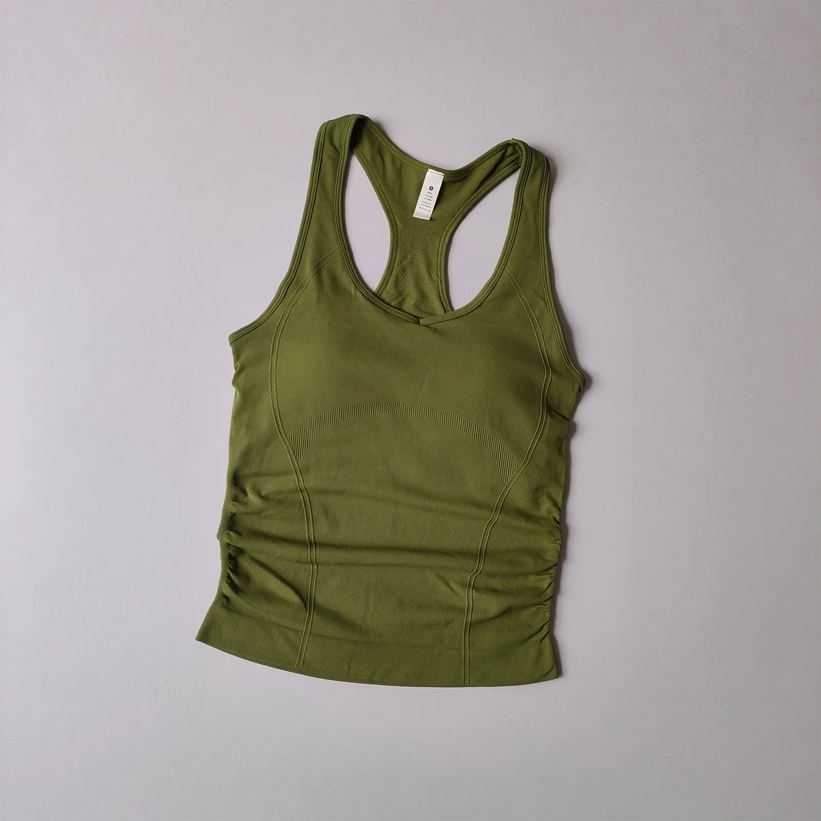Damen Racer-Back Yoga-Top mit Brustpolster, schnelltrocknend, elastisch, ärmellos, Sporttop für Lauftraining und Fitnesskleidung – Detail 5