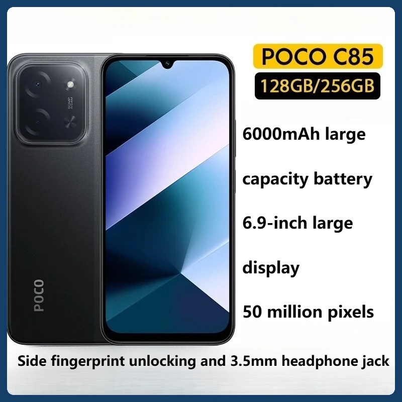 هاتف ذكي POCO C85 الإصدار العالمي NFC 128GB 256GB MediaTek Helio G81-Ultra 6.9 بوصة شاشة نقطية 50 ميجابكسل كاميرا رئيسية 6000 مللي أمبير في الساعة #1