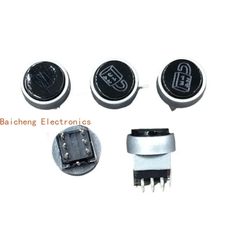 10PCS Light touch button with red and white lights, self-locking button switch with lock power supply, 8-pin circular