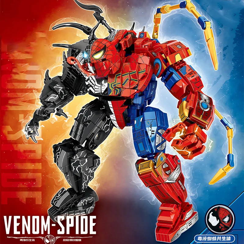 Marvel Superhero Movie Carnage Battle Venom VS Spiderman Model Building Blocks Bricks Sets Figures Kids Toys For Children Gifts