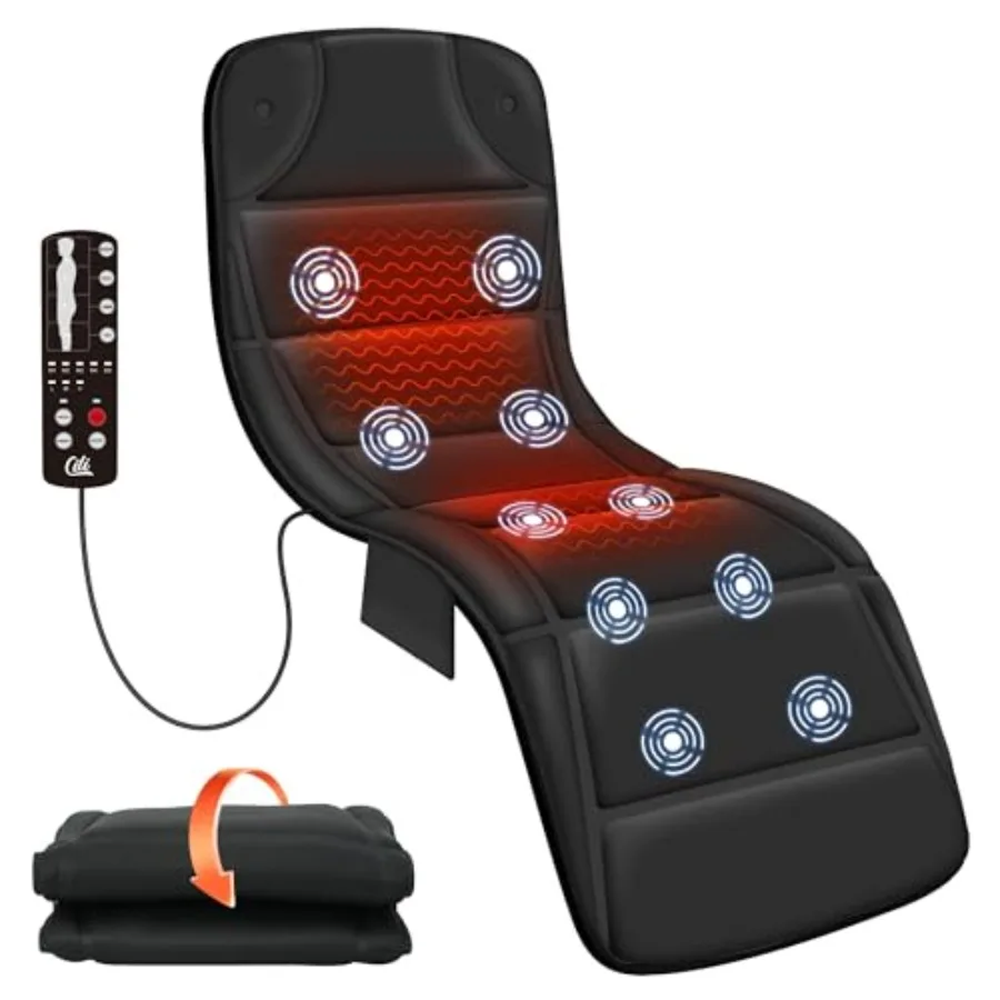 

Full Body Massage Mat with Heat Vibration for Bed Chair Sofa Black Massage Mattress Pad with Heating and Vibration Features