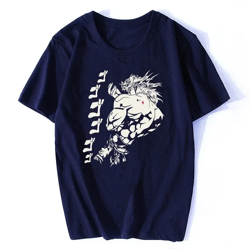 Dio Brando Jojos Bizarre Adventure T Shirt Men Clothing Pure Cotton T-Shirt Joestar Anime Kujo Blood Otaku Crusaders Graphic Top