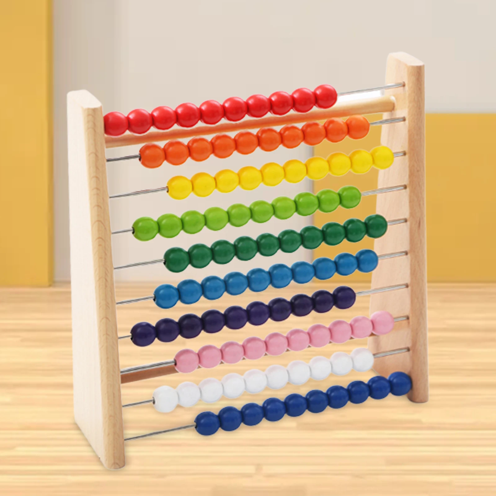 子供のための木製の計算ラック、モンテッソーリabacus、カウント番号フレーム、カード、教育ツール、おもちゃ