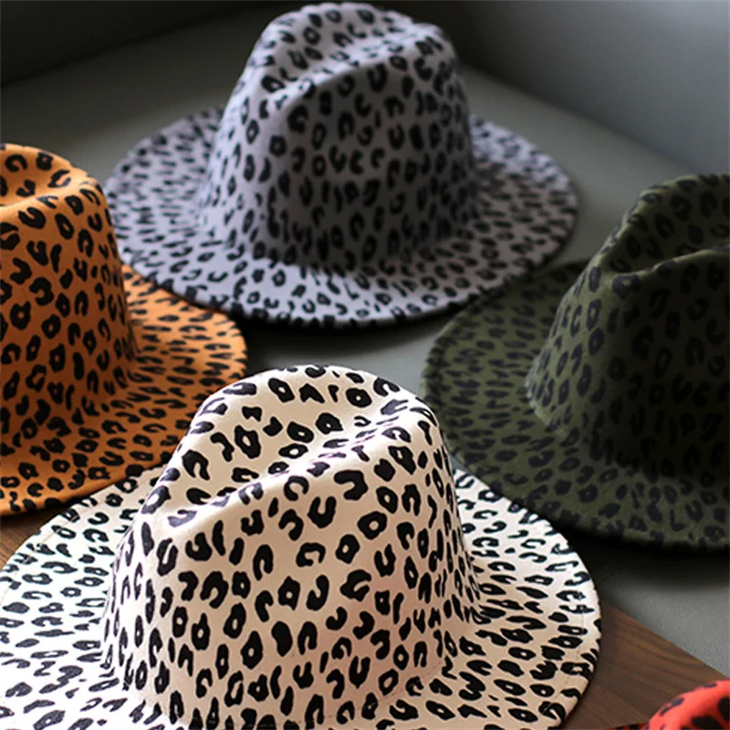 2023 Leopard print Spring new red Fedora hat Unisex hat Panama men and women felt hat Jazz hat Fedora hat