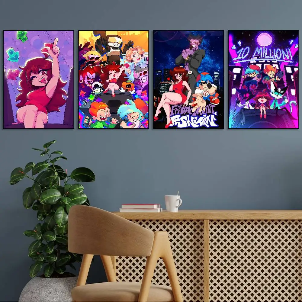 Game F-Friday Night F-Funkin Pico Boyfriend Poster HD Posters Home Room Bar Cafe Decor Wall Art Painting Picture