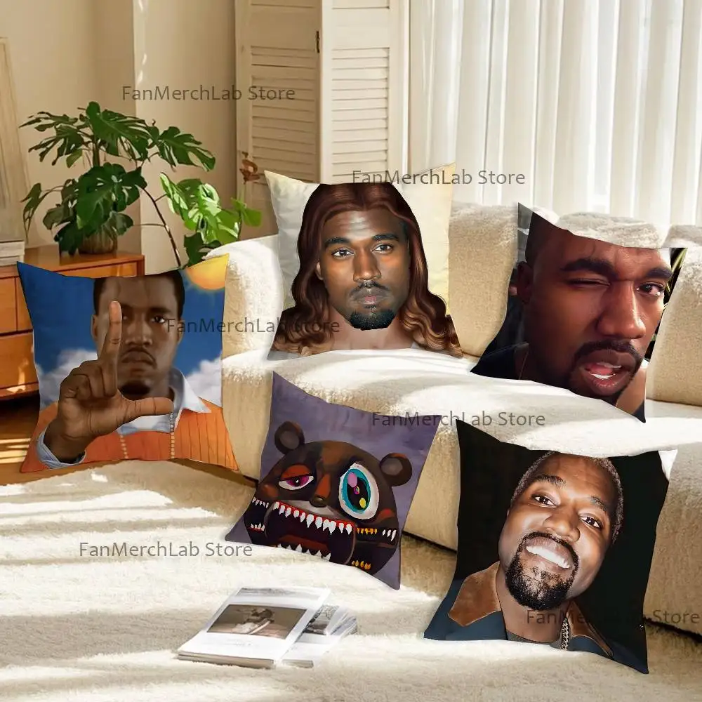 K-Kanye West Yeezus Ye Jesus Pillow Case For Sofa Decor Car Office Room Printing Cushion Cover Decorations and Protector
