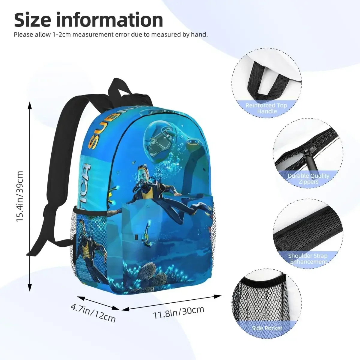 Game Subnautica Below Zero Backpack Student Boys Girls BookBag Kids School Bag Laptop Shoulder Bags for Men Women
