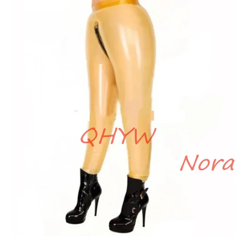 Handmade Transparent Inflatable Latex Pants with Zipper Rubber Legging Trousers