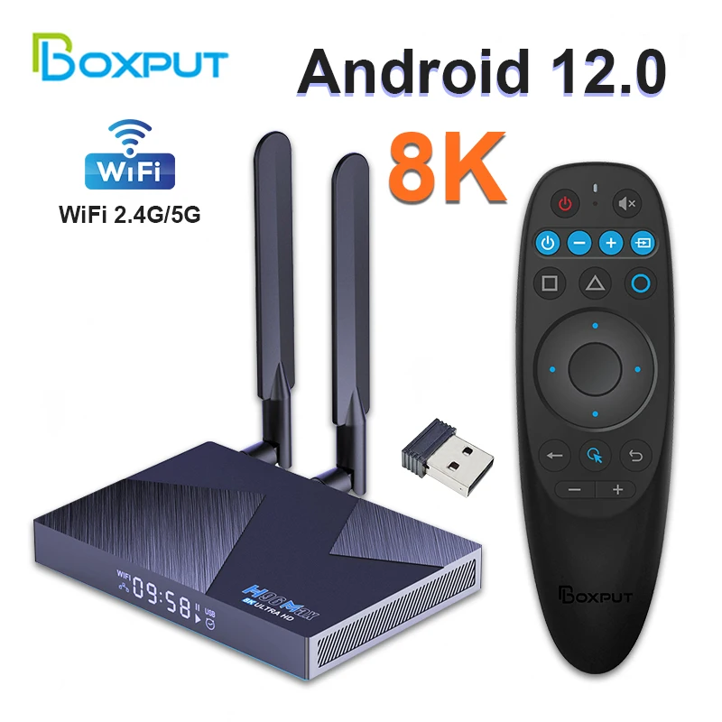 H96 MAX V58 Android 12 Tivi Box Rockchip RK3588 Octa Core 8GB DDR4 64GB 1000M WIFI6 2.4G 5G WIFI Kép 8K Chơi Phương Tiện Set Top Box