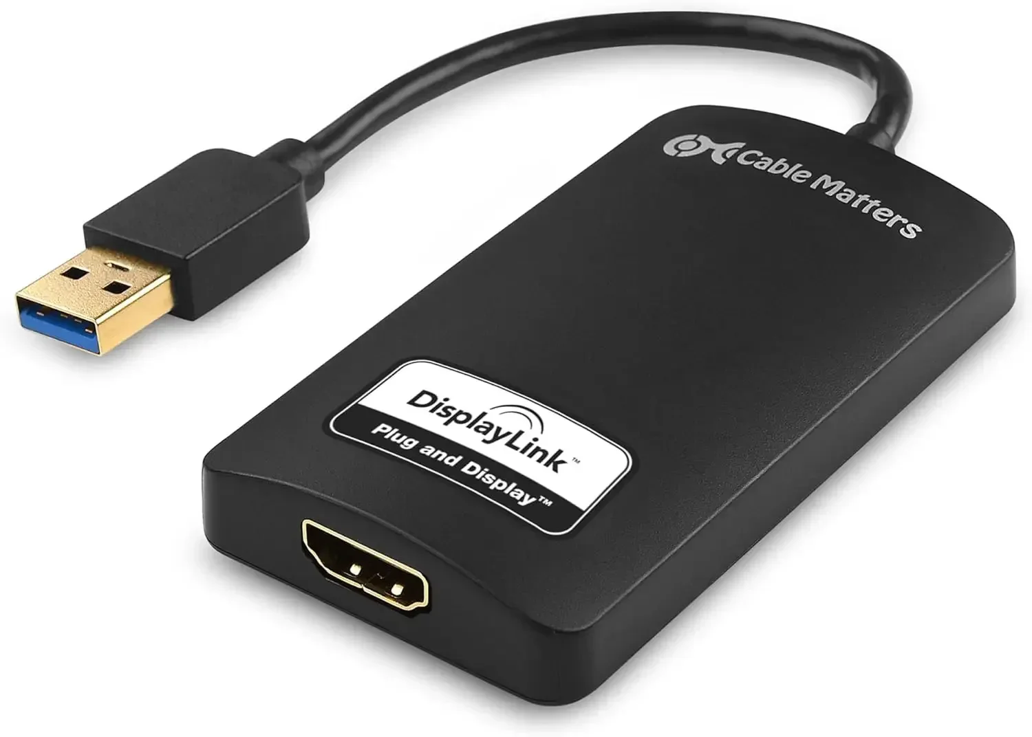 

USB 3.0 to HDMI Adapter for Windows, Supports 1440p Resolution in Black