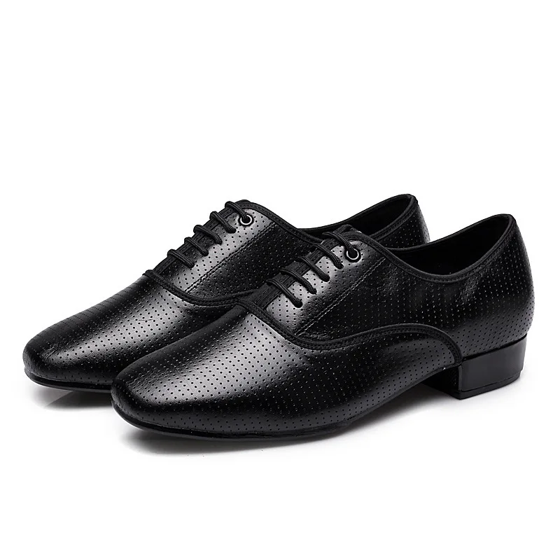 

Men Leather Shoes Full Perforated Ventilation Modern Shoes Latin Dance Square Dance Shoes Ballroom Social Dancing Sneakers