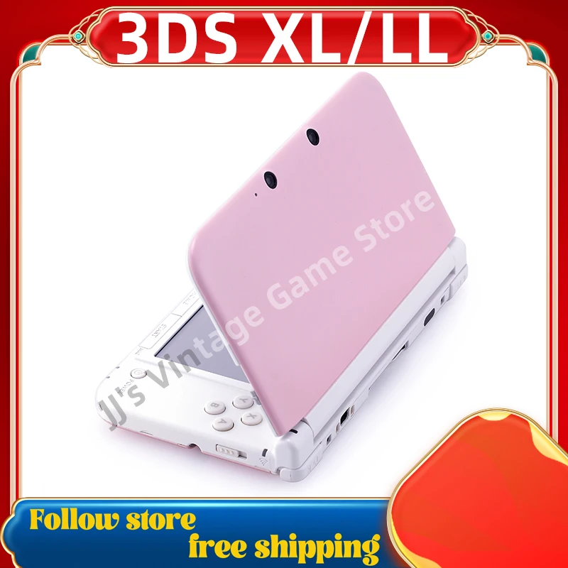 Original / Refuebished 3DS XL / 3DS LL Handheld Game Console with 4.7-inch Touch Screen Naked Eye 3D Image Classic 3DS Games red