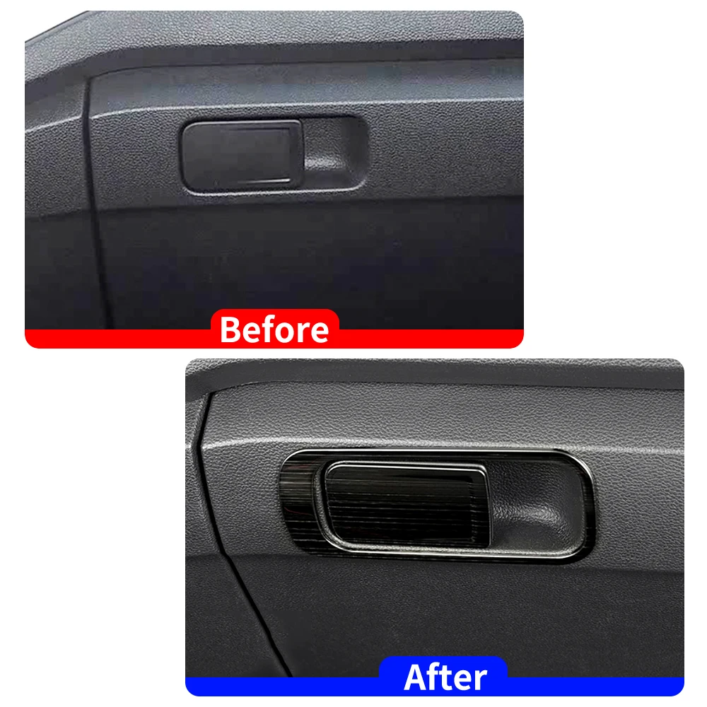 for Volkswagen VW T-ROC T-cross Jetta MK7 2017-2024 Storage Glove Box Glovebox Switch Button Cover Trim Stainless Steel Sticker