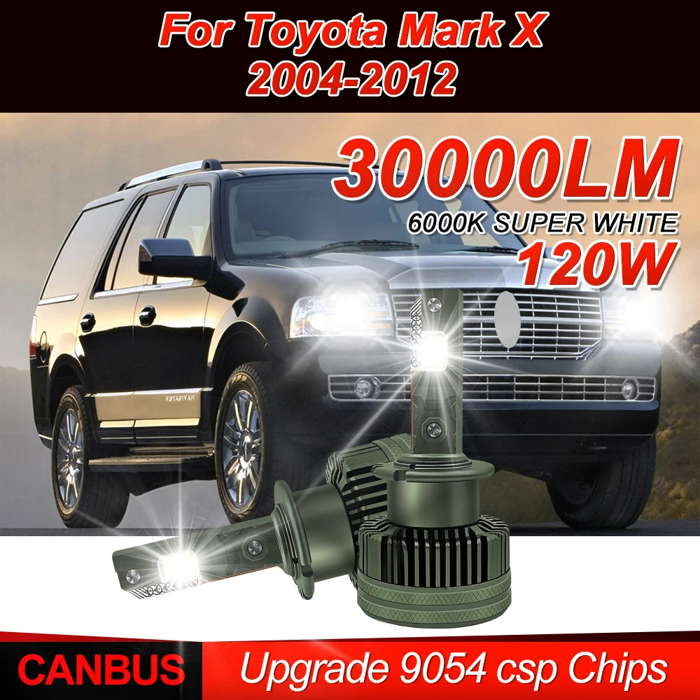 

D4S LED Headlight Bulbs 30000LM Auto Headlamps 6000K White HID Xenon Lamps For Toyota Mark X 2004-2007 2008 2009 2010 2011 2012