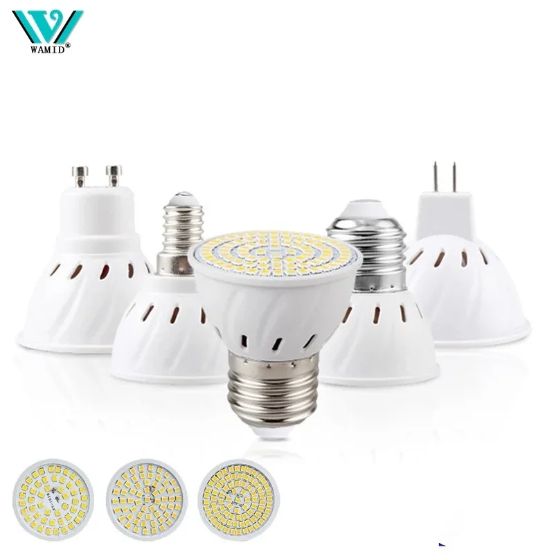 

1-10Pcs GU10 MR16 E27 E14 LED Lamp Spotlight Bulb AC 110V 220V 48 60 80 LEDs Bombillas Ampoule Lamparas 2835 SMD Led Bulb Indoor