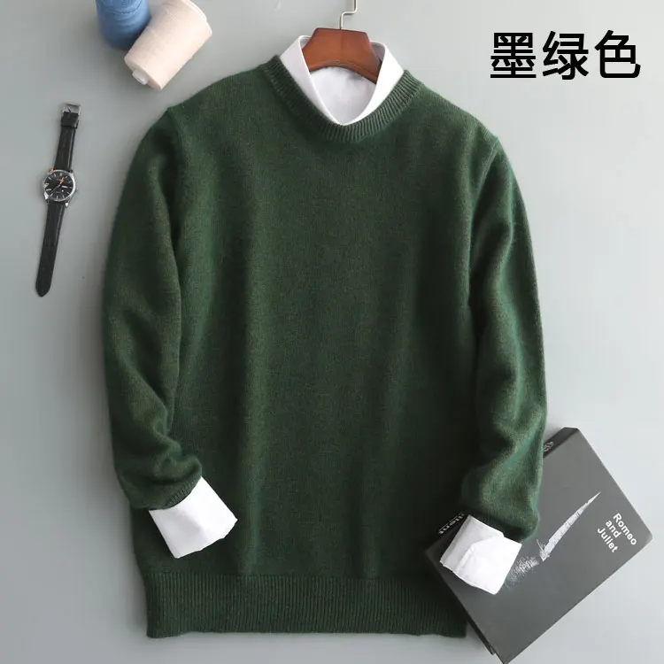 Kaschmir-Baumwollpullover für Herren, 2024, Herbst-Winter-Jersey, Pullover, Robe, hombre, Pull-Homme, Hiver-Pullover, Herren, O-Ausschnitt, gestrickte Pullover – Detail 15