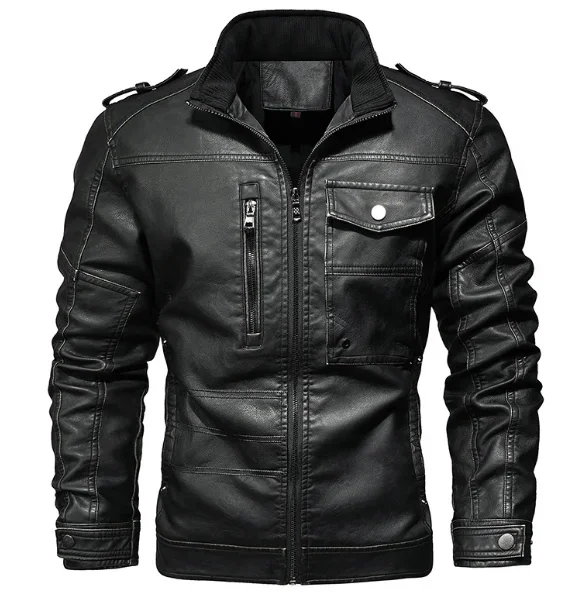 Autumn winter men Europe and the United States plus size leather jacket High quality PU leather casual vintage leather coat