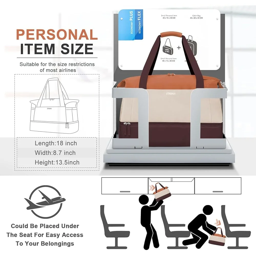 

Women Gym Bag Travel Duffel Bag with USB Charging Wet Pocket Shoe Compartment Multi-function Weekender Overnight Bag Large