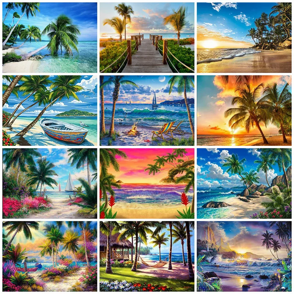 EverShine 5D Diamond Painting Kits Seaside Diamond Embroidery Landscape ...
