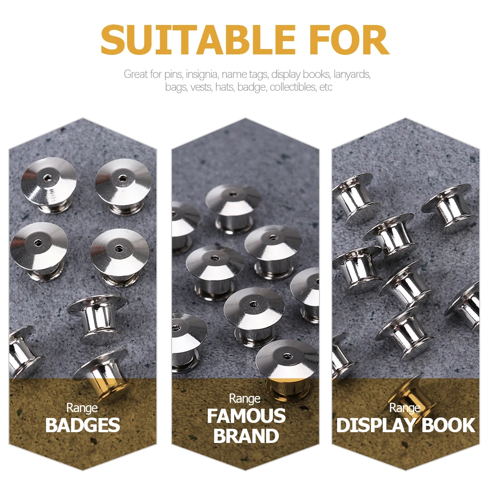 

22pcs Locking Backs Metal Keepers Replacement Brooch Tack For Diy Hat Bag Accessories Professional Pin Clutch Wear-Resistant Pin
