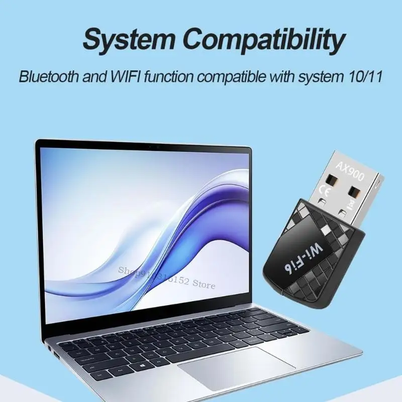 

AX900 WiFi 6 Адаптер Bluetooth-совместимый двойной полосой 2,4 ГГц/5 ГГц USB WiFi WiFi