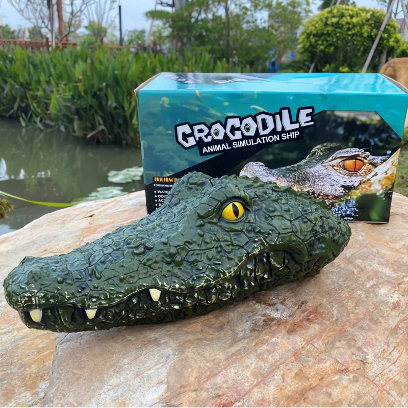 RC Crocodile Head Boats Ship Novelty Toys Simulation Electric Spoof Prank Gift 2.4G Remote Control Funny Alligator Kids Children