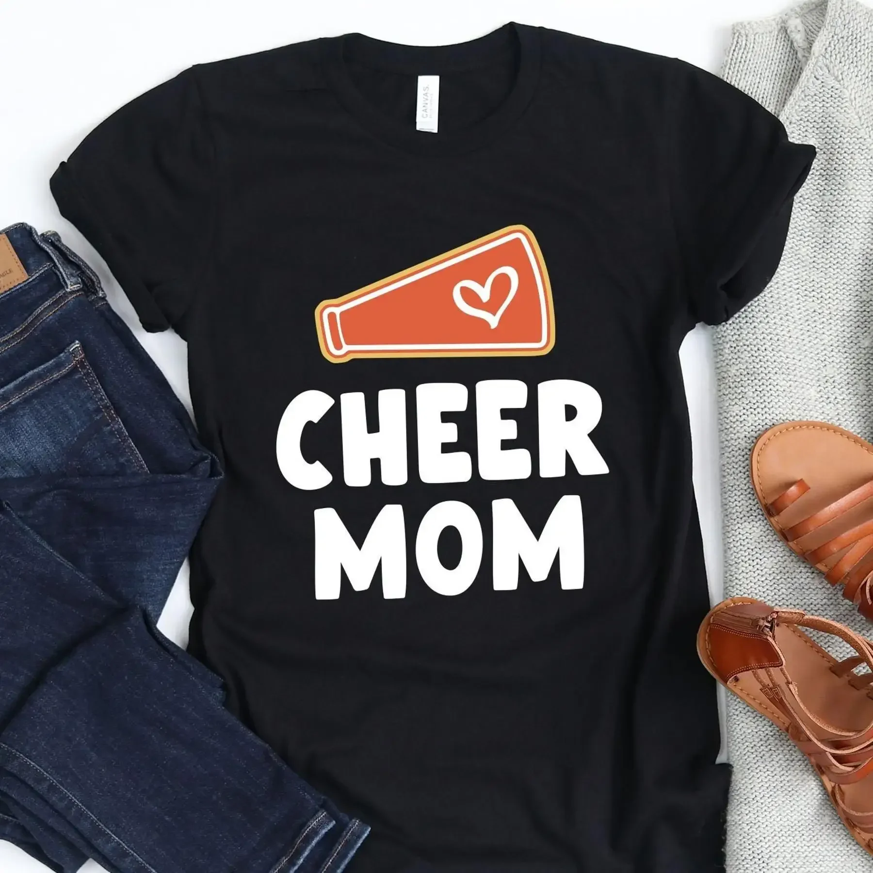 Cheer Mom T Shirt Cheerleader Spirit Wear Drill Team Mama