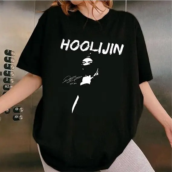 HOOLIJIN-Hooligan Kpop T-Shirt Y2K Mode Streetwear Kleidung Neuartiges Geschenk Weicher Komfort Edgy Typografie Minimalistische Grafik-T-Shirts – Detail 5