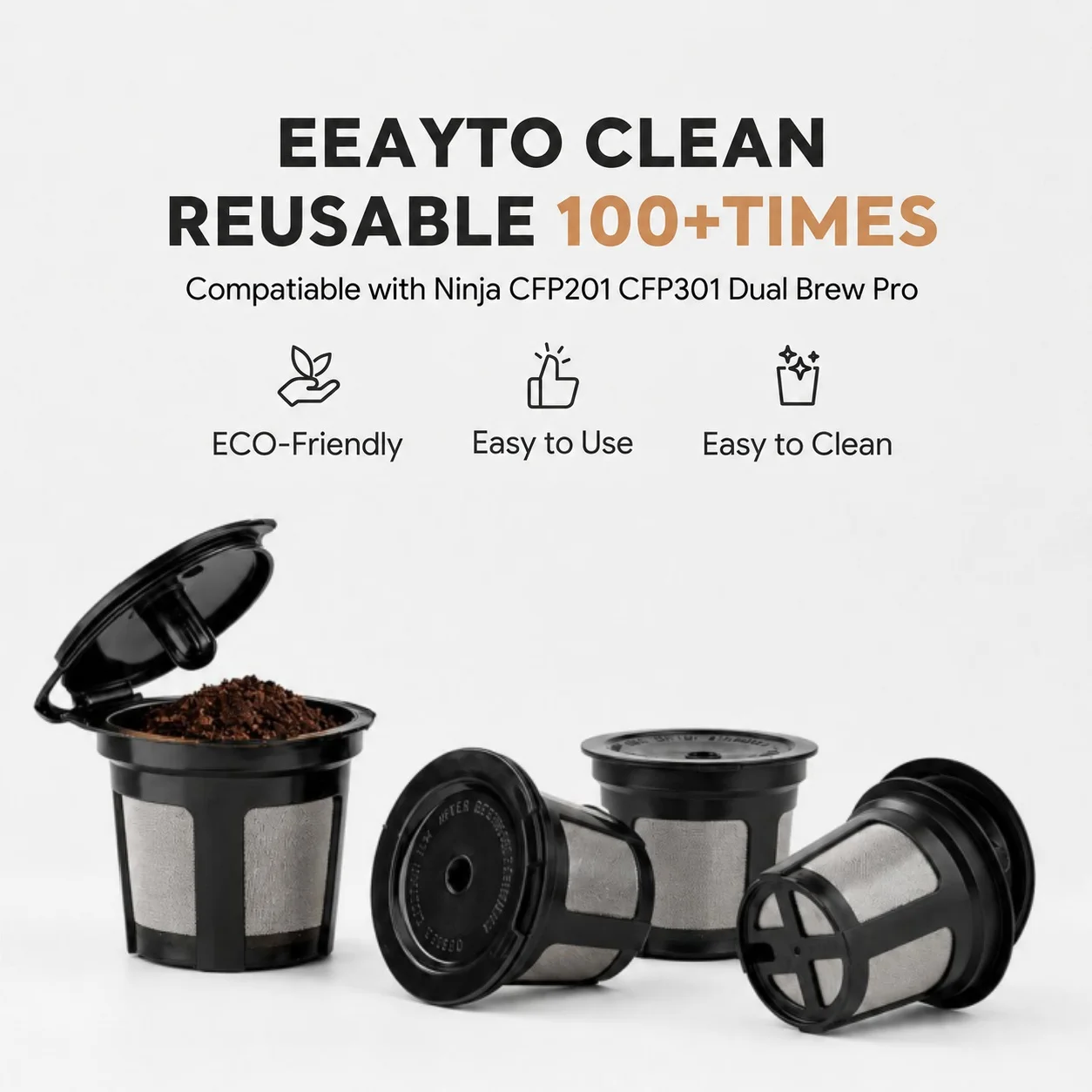 1/4Pack Reusable Coffee Pods Capsules Adapter Stainless Steel Mesh K Cups Espresso Filters for Keurig Genio Piccolo Cafe Machine