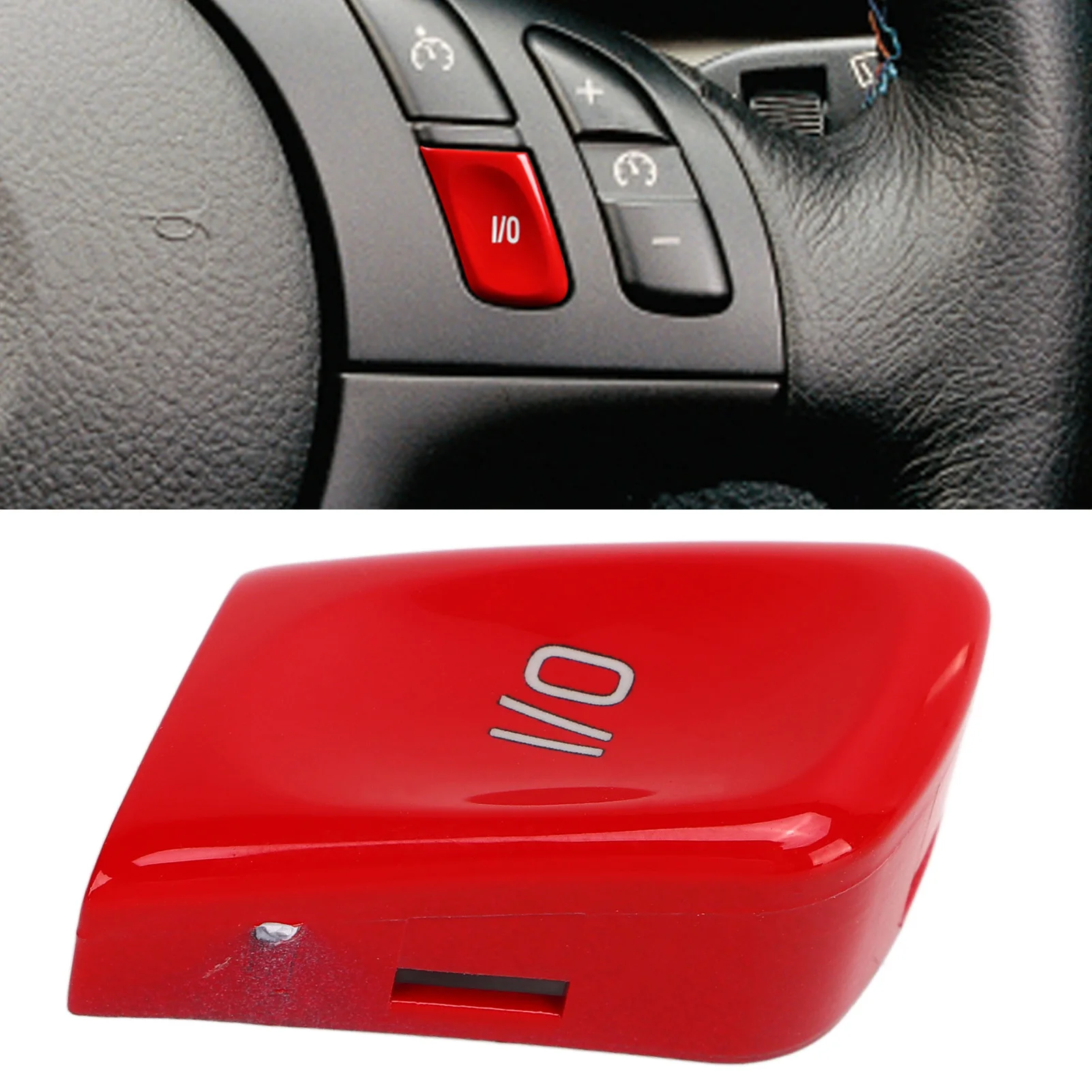 

Car Steering Wheel Switch Button Movement Mode IO Control Button Car Modify Red Replacement for BMW M3 E46 1998-2004