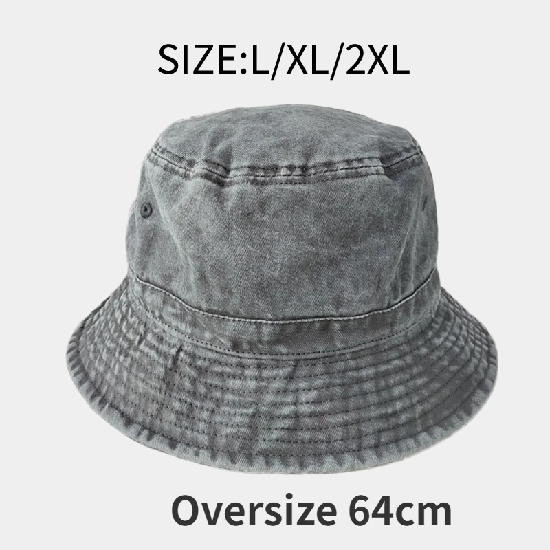 Sombrero de pescador de Panamá de algodón puro para hombre y mujer, sombrero de pescador coreano de cabeza grande, talla grande, 59cm, 60cm, 62cm, 63cm