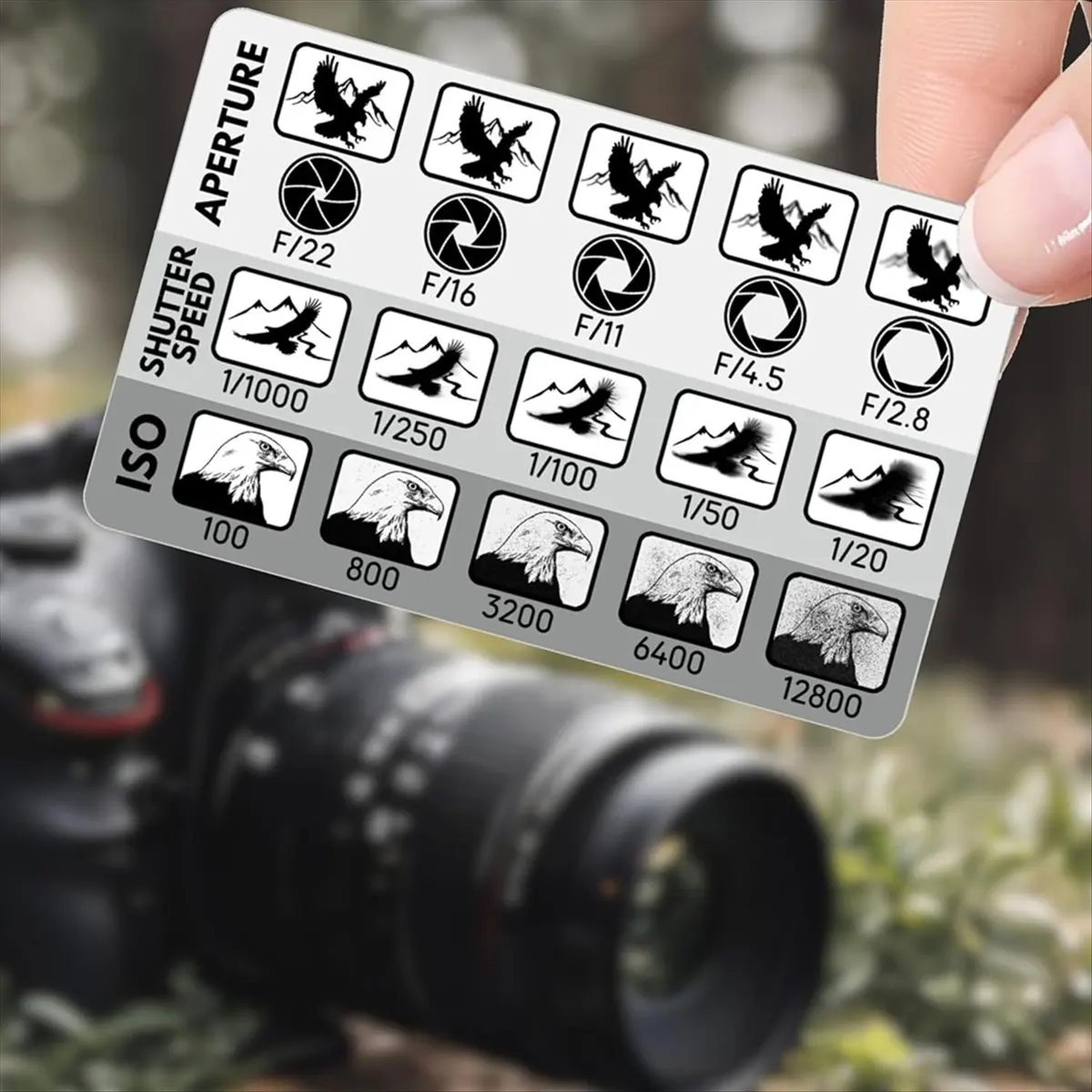 L77A 2Pcs DSLR Photography Composition View Finder Shutter Speed Exposure Triangle Manual Mode for Photographer