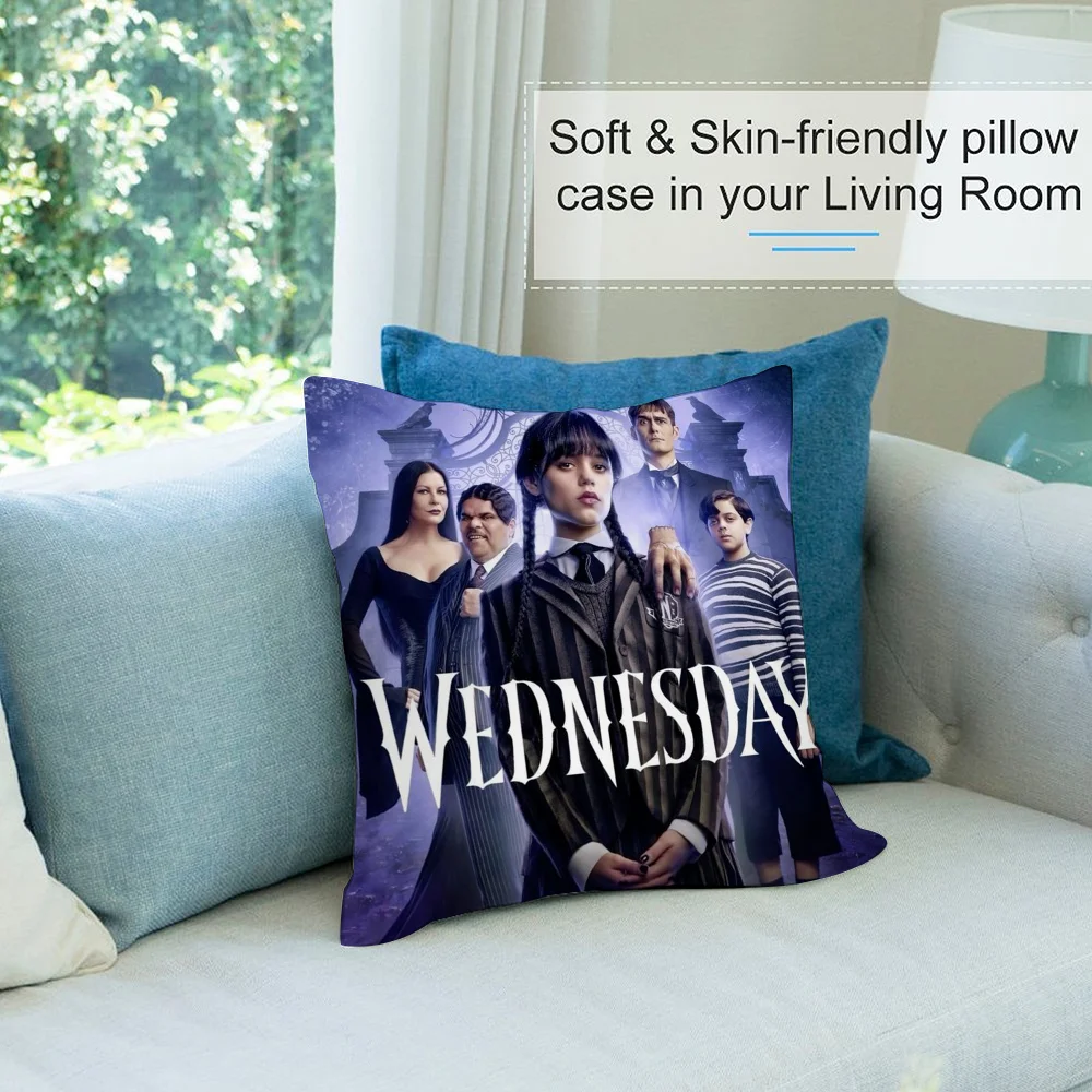فيلم W-Wednesday كيس وسادة قصير أريكة قطيفة ديكور هدية المنزل وسادة الطباعة على الوجهين
