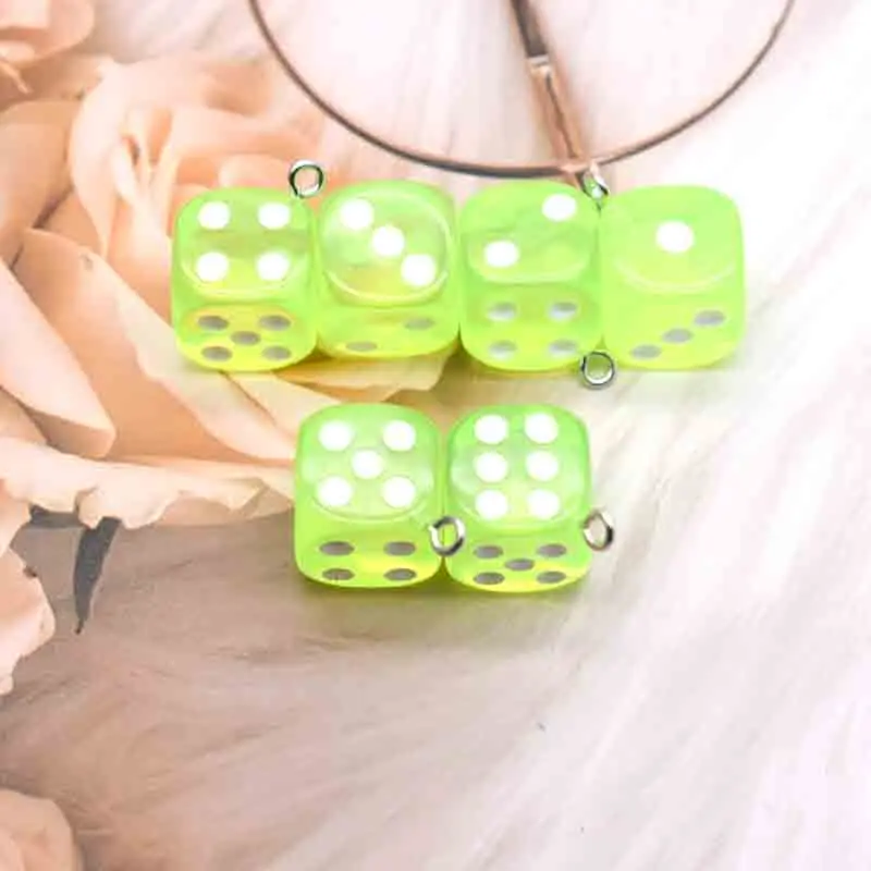 10pcs 14mm Cute Mini Colorful Dices Charms For DIY  Earrings Necklace Jewelry Accessories Finding