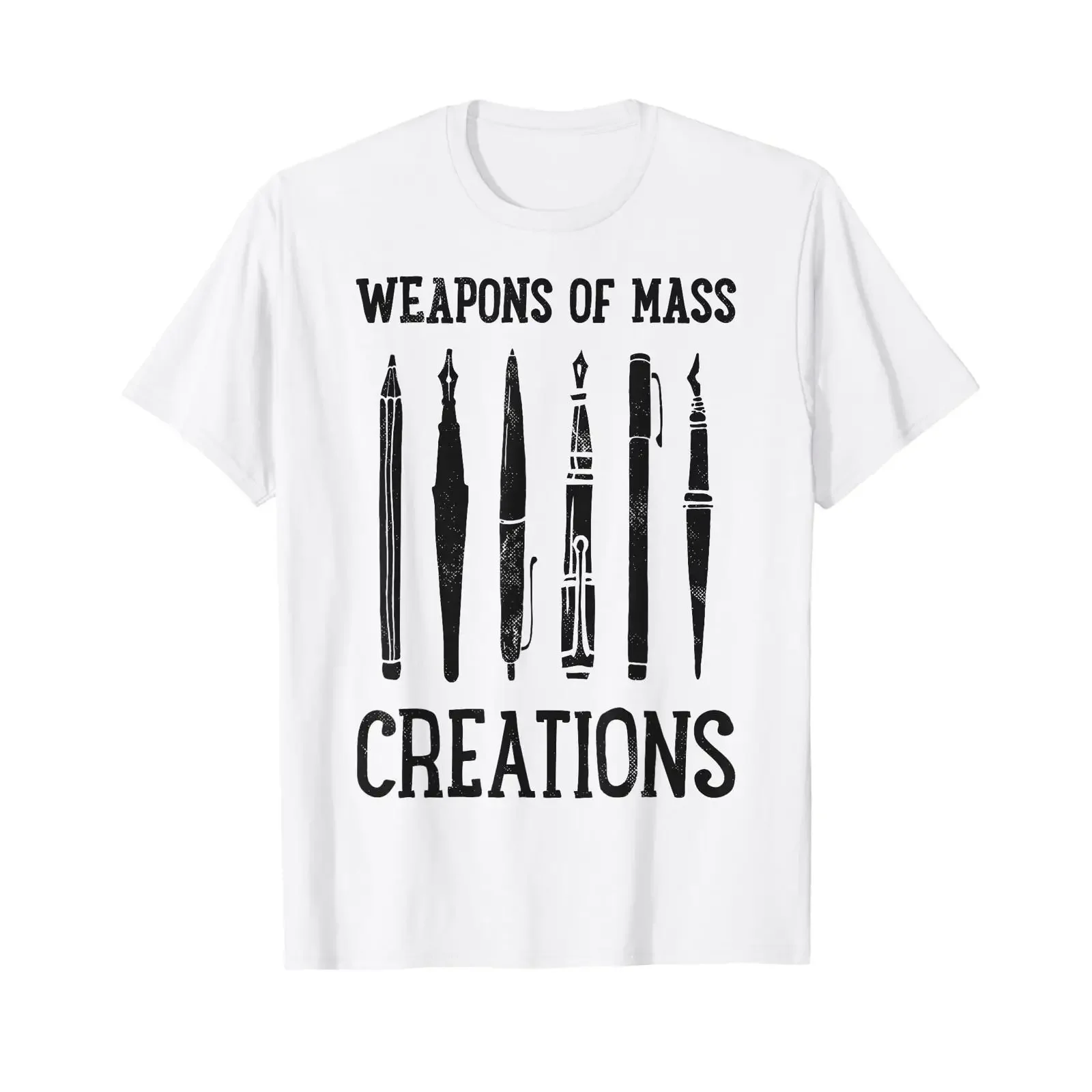 Writer Weapons Of Mass Creations Funny Author Writing s T Shirt vintage Washed Stylish homme Top For Everyday Wear fashion